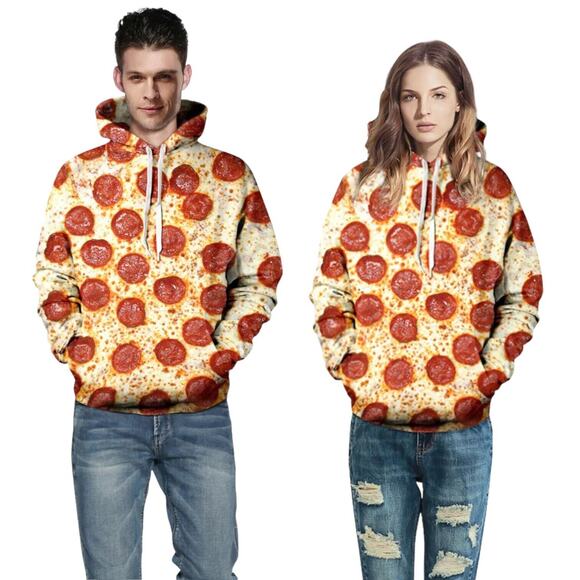Pepperoni Hoodie Jersey Drawstring Sweatshirt Cosplay Costume Halloween UNISEX - Picture 11 of 11